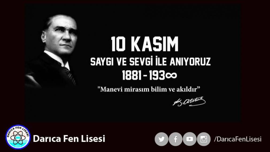 Ulu Önderimiz Mustafa Kemal ATATÜRK' ü  Vefatının 83. Yıl Döneminde Saygı Ve Özlemle Anıyoruz.