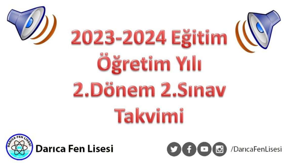 2023-2024 Eğitim Öğretim Yılı  2.Dönem 2.Sınav Takvimi Yayınlandı