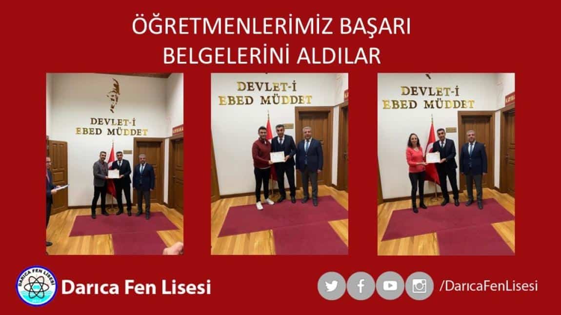 Öğretmenlerimize Başarı Belgesi