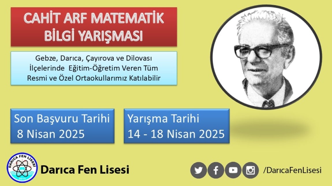 2025 YILI CAHİT ARF ORTAOKUL 8. SINIFLAR ARASI MATEMATİK BİLGİ YARIŞMASI BAŞLIYOR